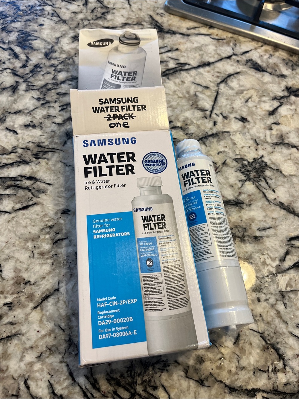 One Samsung water filter for a refrigerator model code HAF – CIN-/exp